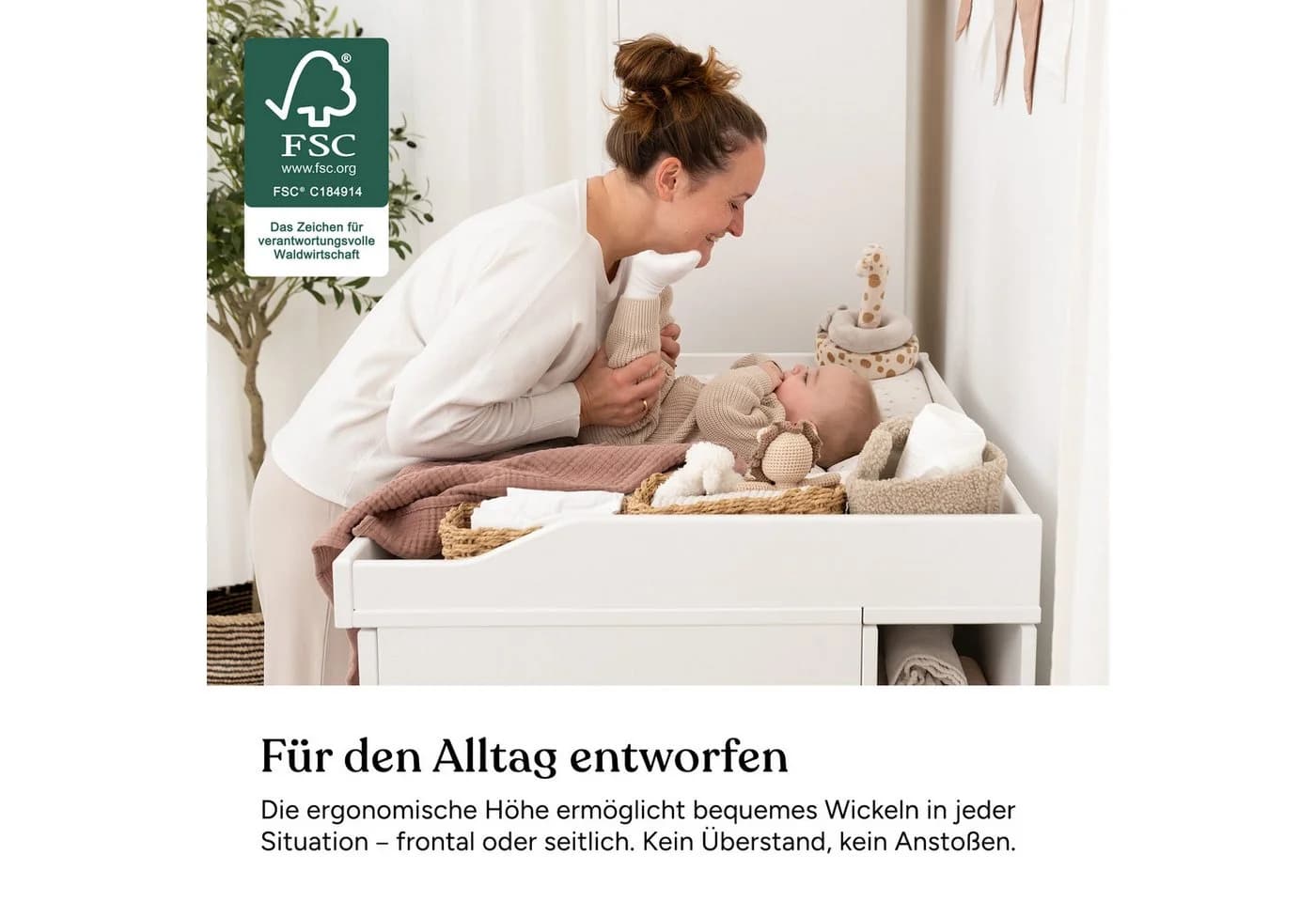 Ehrenkind Wickelkommode Linia weiß mit abnehmbarem Aufsatz - Bild 4
