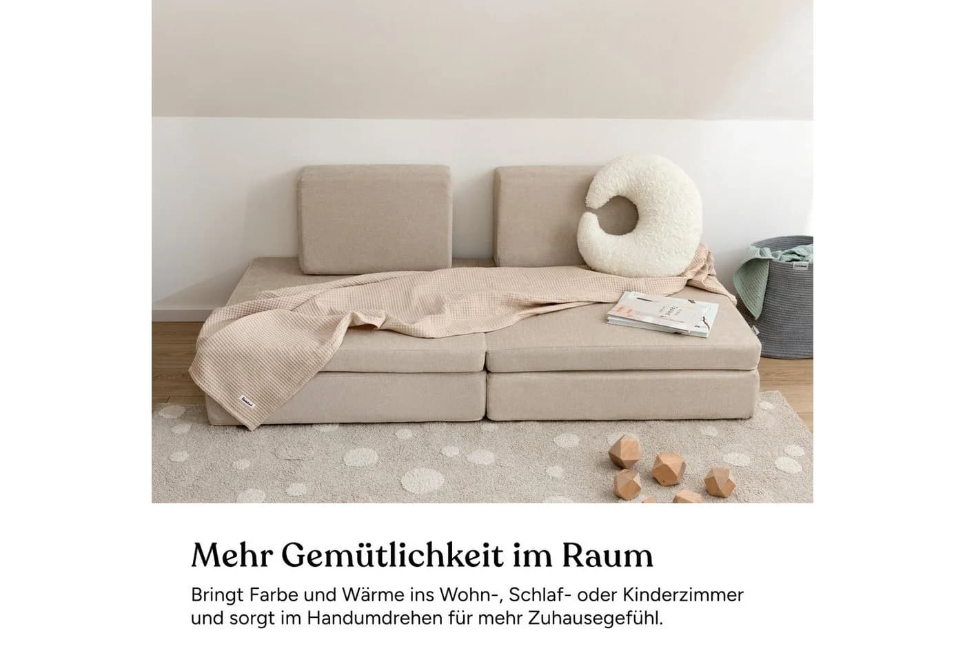 Ehrenkind Tagesdecke Sofadecke Bio-Baumwolle Blau Waffelpiqué