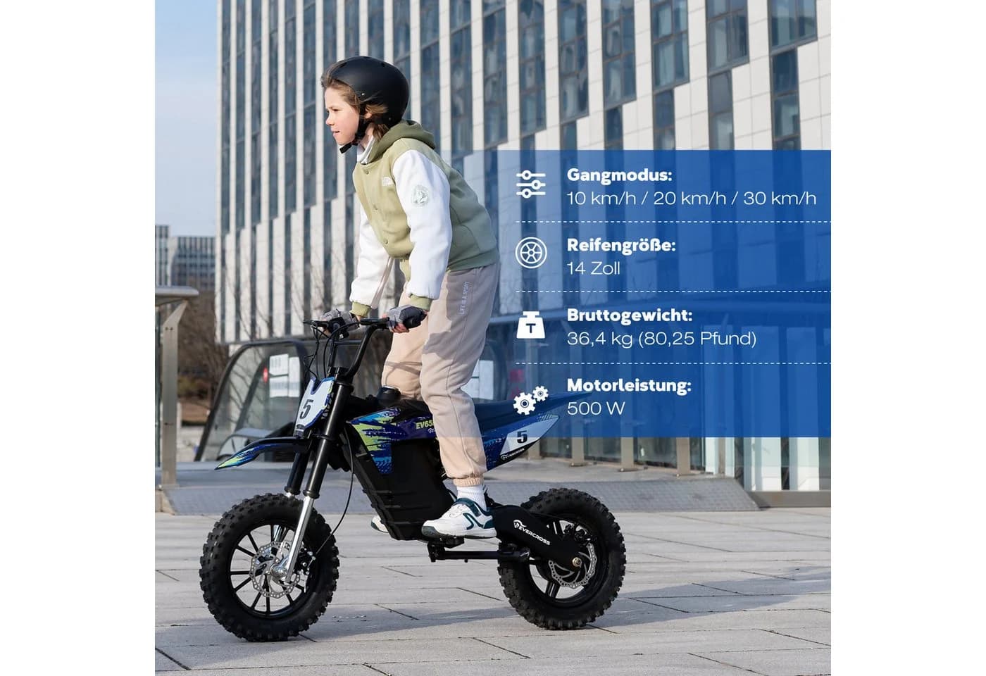 EVERCROSS TECH Elektro-Kindermotorrad EV65M 500W Motor - Bild 3