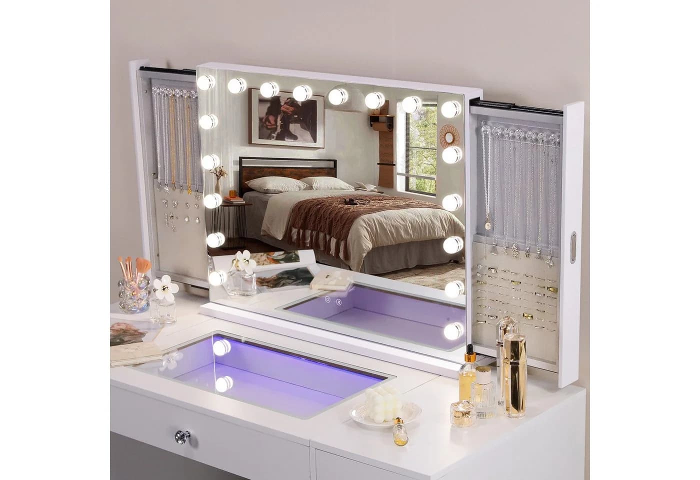 FENCHILIN Kosmetikspiegel mit LED-Beleuchtung und Bluetooth - Bild 2