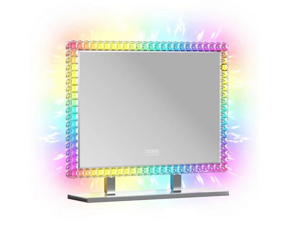 FENCHILIN Schminkspiegel mit LED-Licht und Strasssteinen - Bild 3