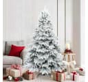 vidaXL Künstlicher Scharnier-Weihnachtsbaum Schneebedeckt Weiß 180 cm Bild 1