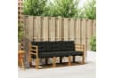 vidaXL Gartenlounge-Set 3-tlg. Massivholz Schwarz/Natürlich mit Kissen Bild 1