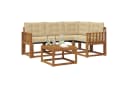 vidaXL Gartenlounge-Set 5-tlg. mit Kissen Beige/Natur Massivholz Bild 3