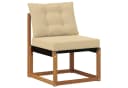 vidaXL Gartenlounge-Set 5-tlg. mit Kissen Beige/Natur Massivholz Bild 5
