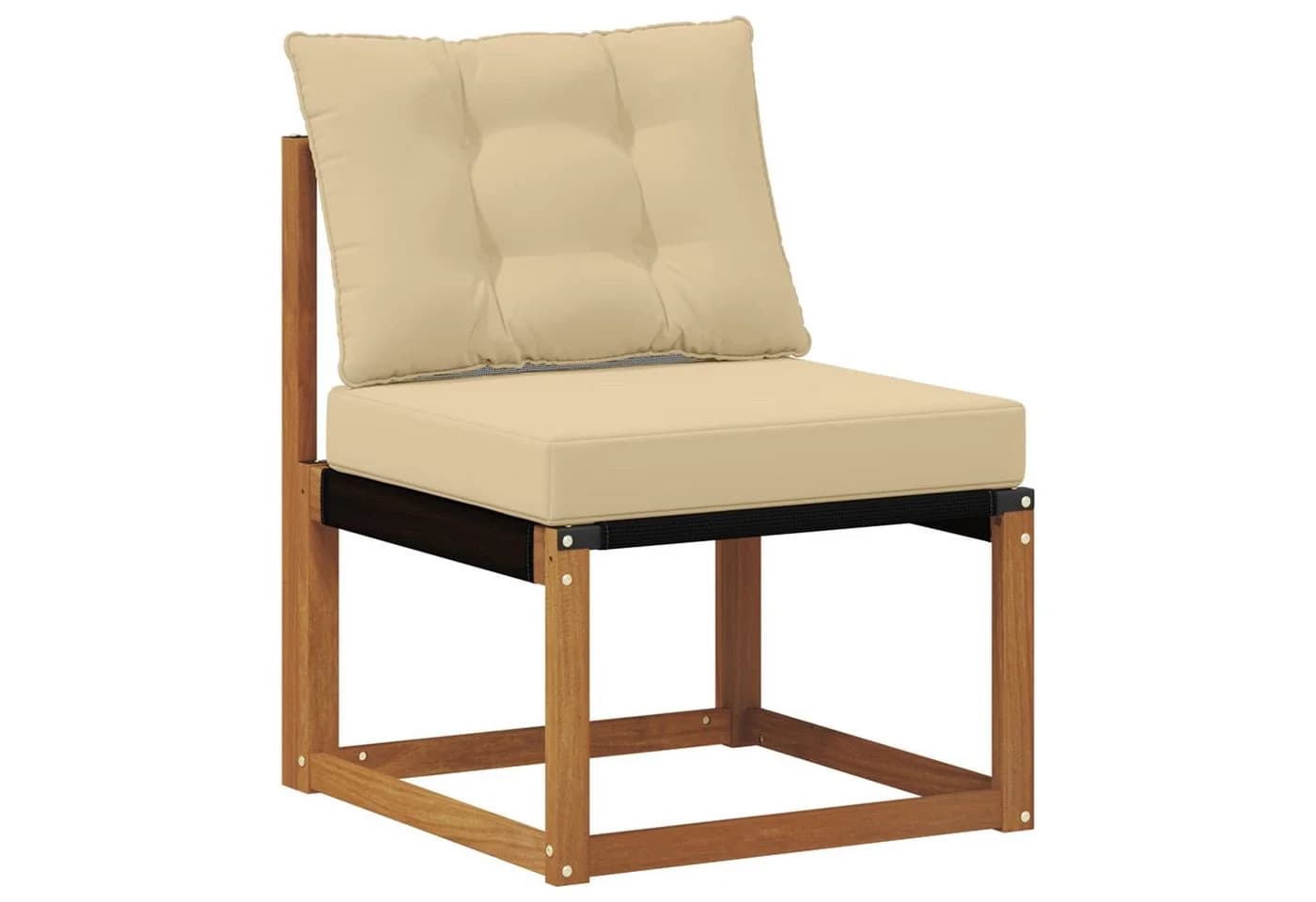 vidaXL Gartenlounge-Set 5-tlg. mit Kissen Beige/Natur Massivholz - Bild 5