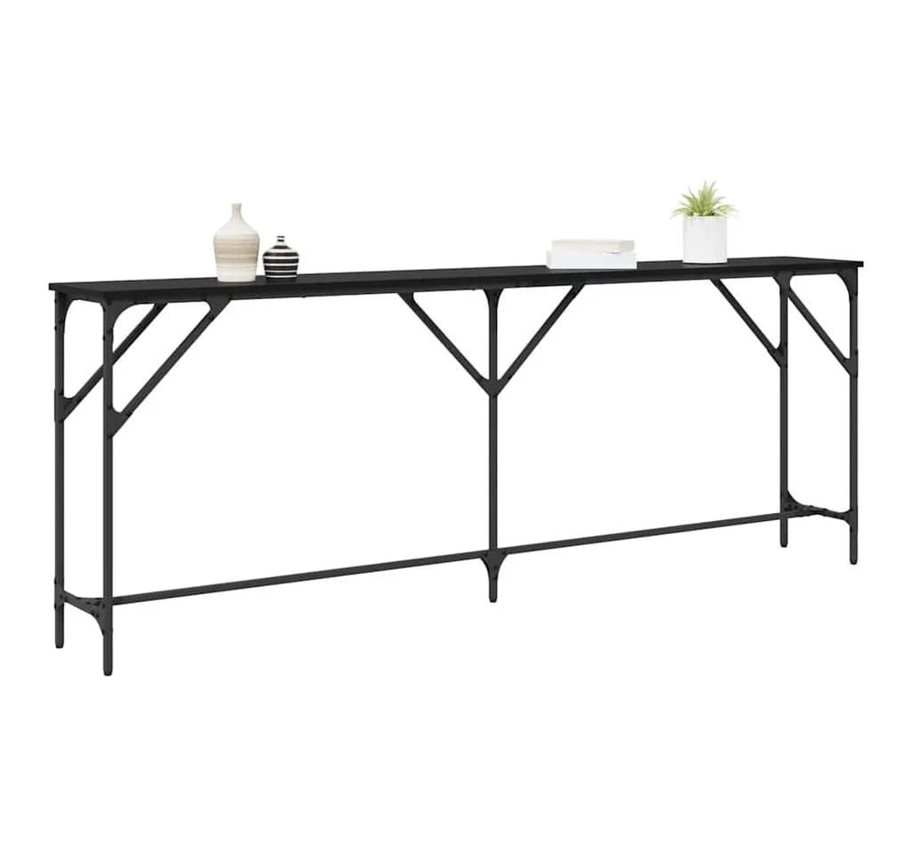 vidaXL Konsolentisch Schwarz Industrial Design Holzwerkstoff Metall - Bild 3