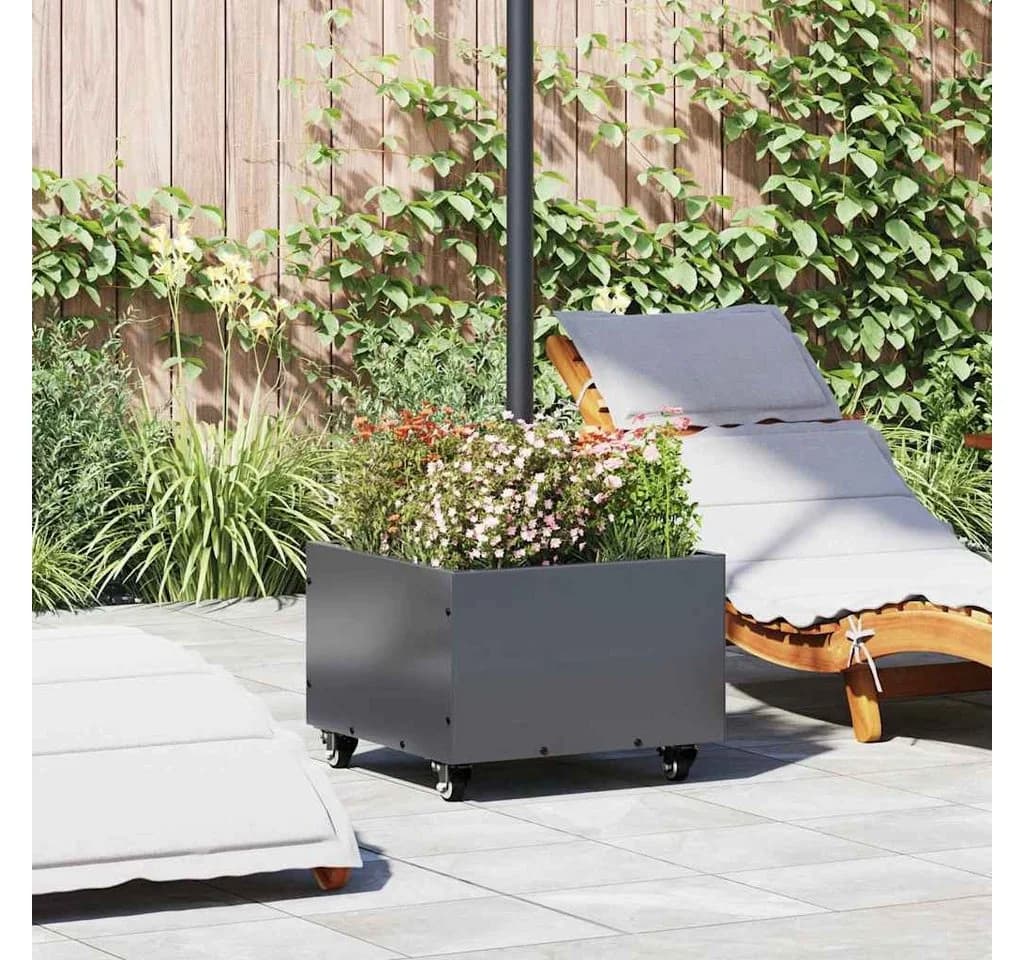 vidaXL Schirmhalter Sonnenschirmständer Anthrazit 45x45x45 cm Stahl