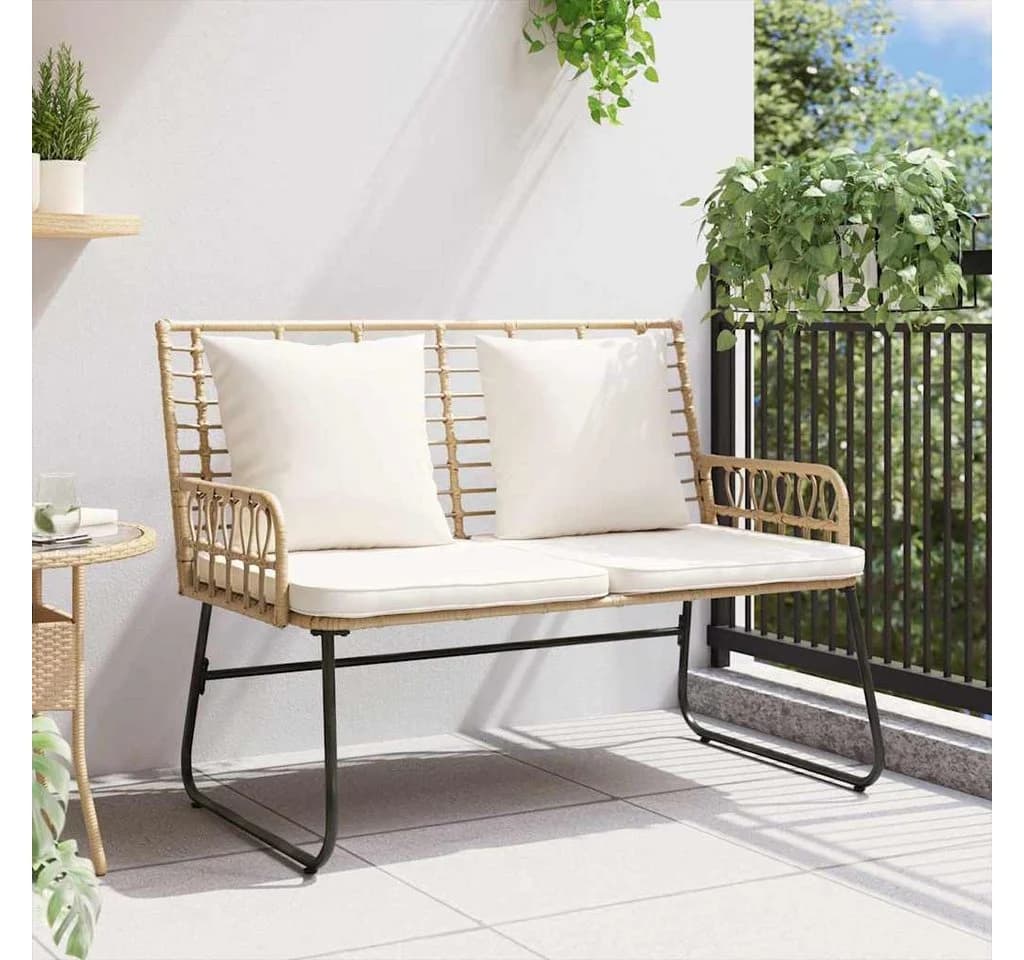 vidaXL Gartenlounge-Set Gartenbank Braun Beige Poly-Rattan - Bild 3