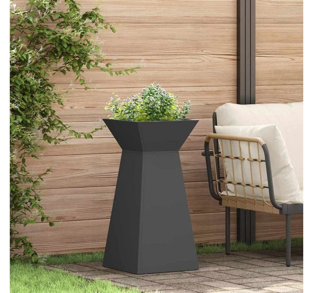 vidaXL Blumentopf Säulen Pflanzer Schwarz Moderner Gartenpfeiler