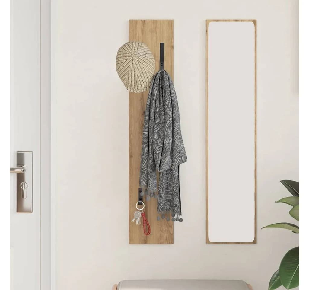 vidaXL Wandmontierter Garderobenständer Artisan-Eiche mit Haken - Bild 4