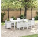 vidaXL Gartentisch Weiß Poly-Rattan Bild 1
