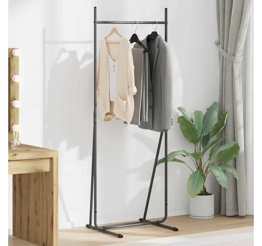 vidaXL Kleiderständer Schwarz Stahl Modern Industrial