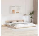 vidaXL Bettgestell Braun 200x200 cm mit Nachttisch Massivholz Bild 1