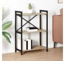 vidaXL Bücherregal Industrial Design Holzwerkstoff Stahl Schwarz Braun Bild 1