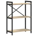 vidaXL Bücherregal Industrial Design Holzwerkstoff Stahl Schwarz Braun Bild 2