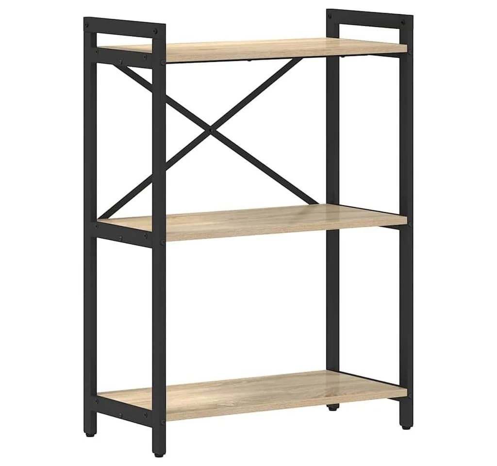 vidaXL Bücherregal Industrial Design Holzwerkstoff Stahl Schwarz Braun - Bild 2