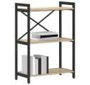 vidaXL Bücherregal Industrial Design Holzwerkstoff Stahl Schwarz Braun Bild 3