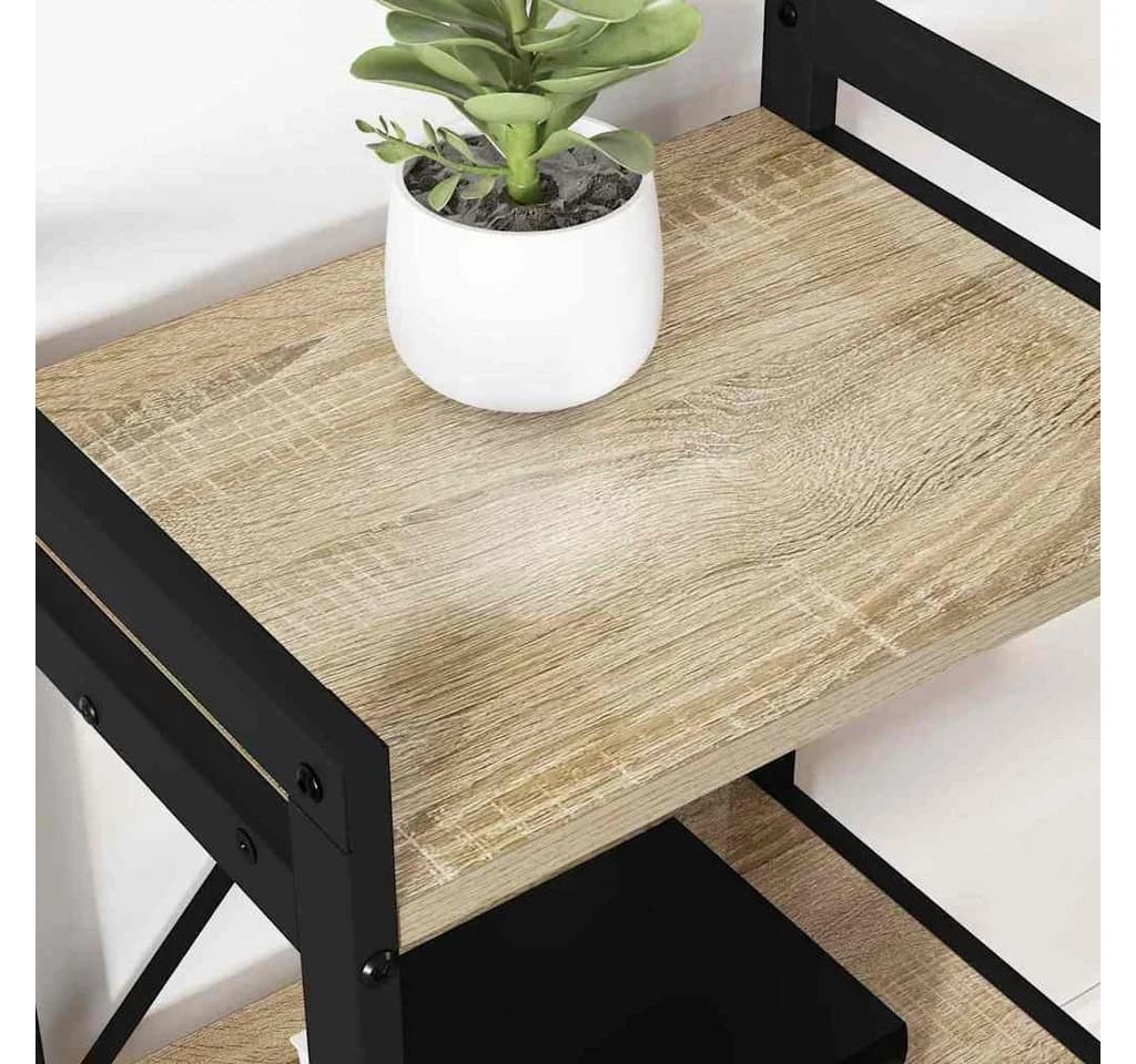vidaXL Bücherregal Industrial Design Holzwerkstoff Stahl Schwarz Braun - Bild 4