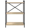 vidaXL Bücherregal Industrial Design Holzwerkstoff Stahl Schwarz Braun Bild 5