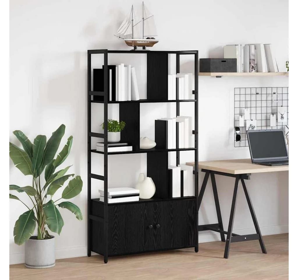 vidaXL Bücherregal Schwarz Eichen-Optik - Bild 4