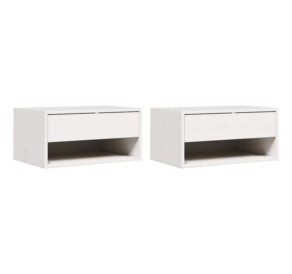 vidaXL Nachttisch Weiß Massivholz Kiefer 2 Schubladen - Bild 2