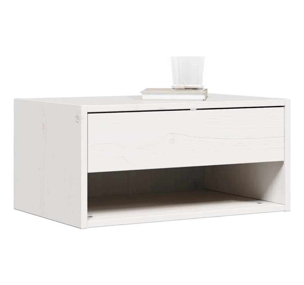 vidaXL Nachttisch Weiß Massivholz Kiefer 2 Schubladen - Bild 3