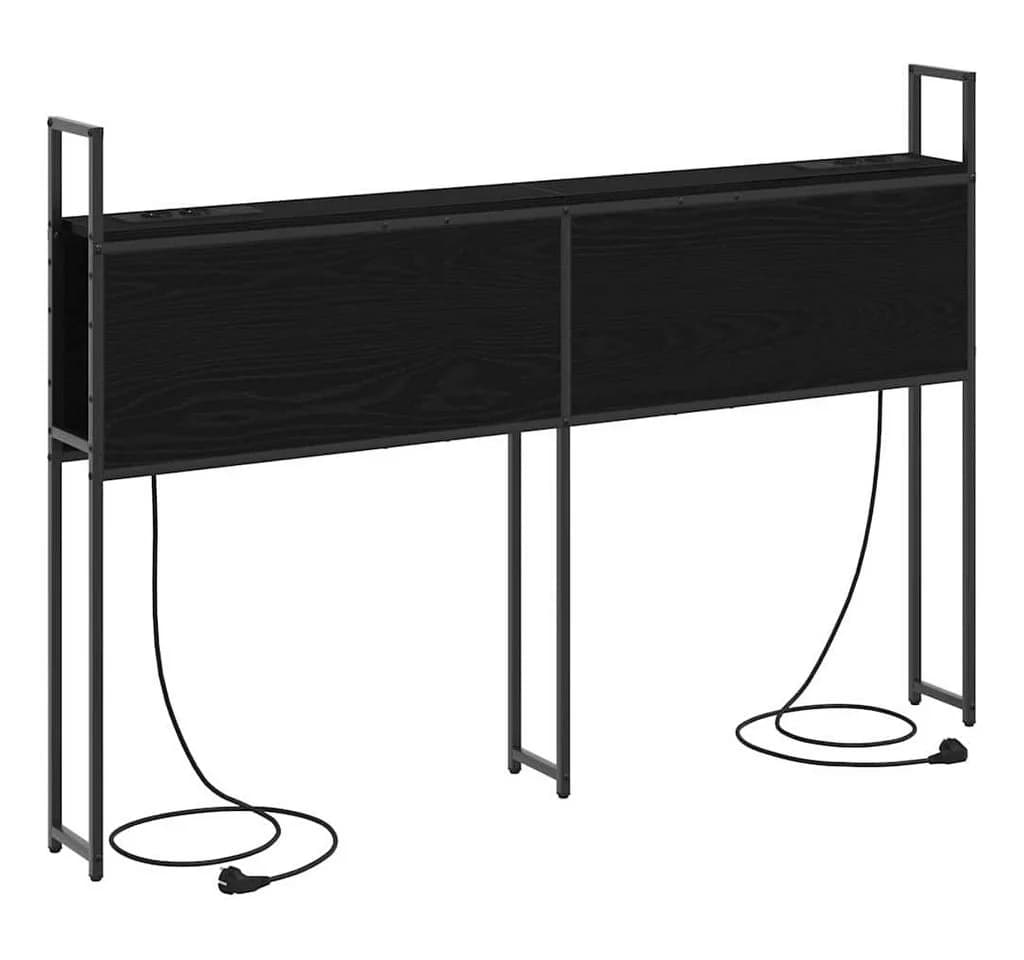 vidaXL Bett Kopfteil mit Stauraum und Ladestation Schwarz Eichen-Optik - Bild 2