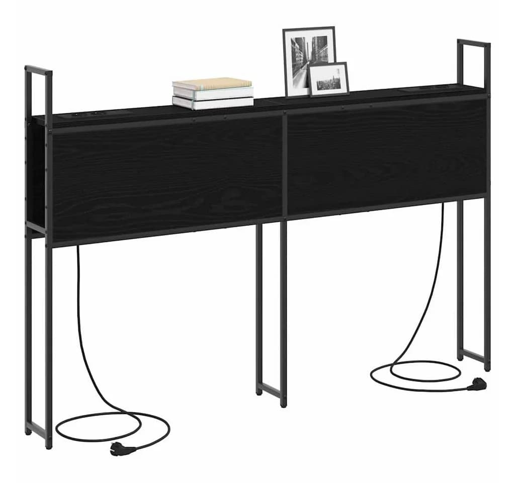vidaXL Bett Kopfteil mit Stauraum und Ladestation Schwarz Eichen-Optik - Bild 3