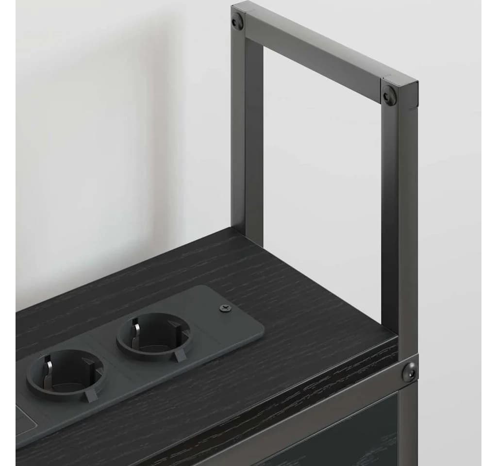vidaXL Bett Kopfteil mit Stauraum und Ladestation Schwarz Eichen-Optik - Bild 4