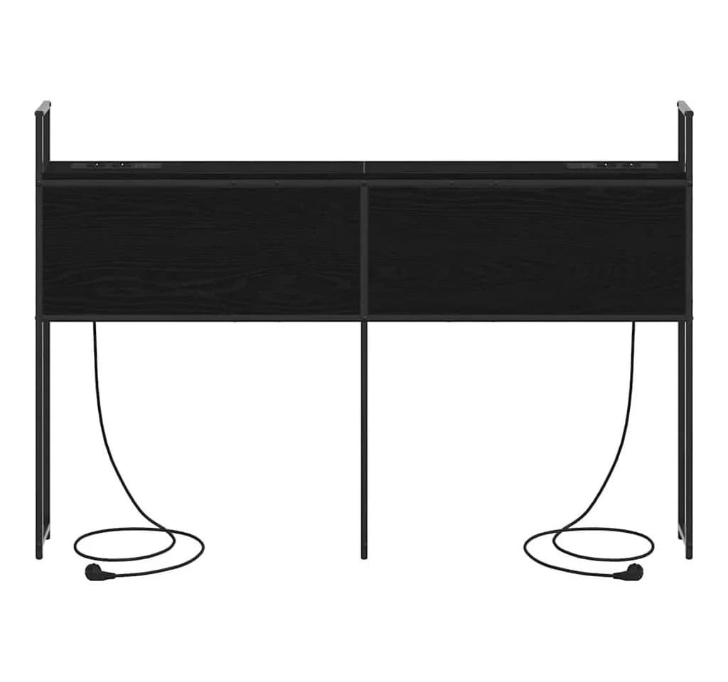 vidaXL Bett Kopfteil mit Stauraum und Ladestation Schwarz Eichen-Optik - Bild 5