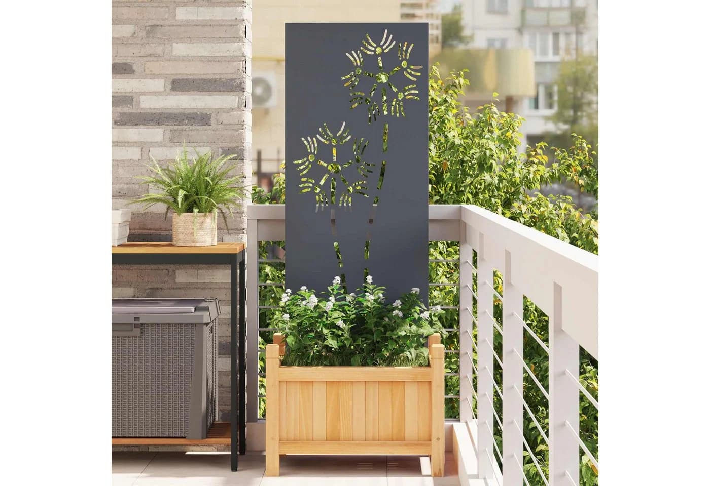 vidaXL Sichtschutz Garten Stahl Anthrazit 50 x 140 cm