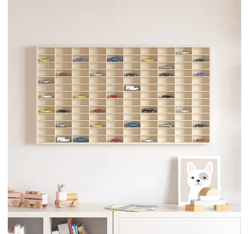 vidaXL Wanddisplay-Case Beige Holzwerkstoff Modern