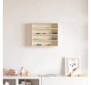 vidaXL Wanddisplay Regal Beige 3-fach Holzwerkstoff Bild 1