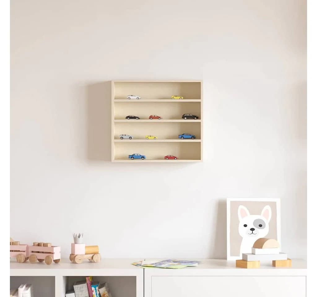 vidaXL Wanddisplay Regal Beige 3-fach Holzwerkstoff