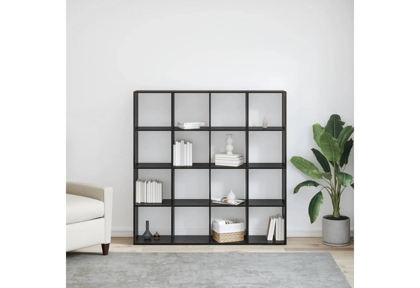 vidaXL Bücherregal Schwarz Eichen-Optik 137,5 x 29 x 137,5 cm - Bild 4