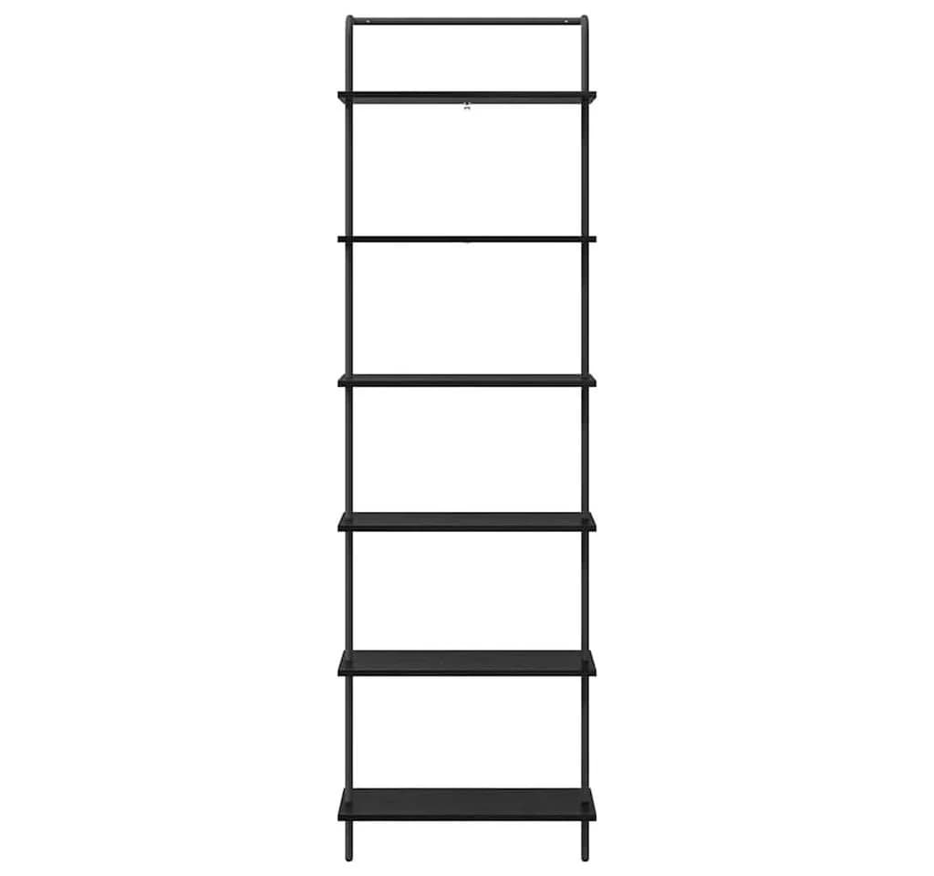 vidaXL Bücherregal Schwarz Eichen-Optik Stahlgestell 6 Fächer - Bild 5