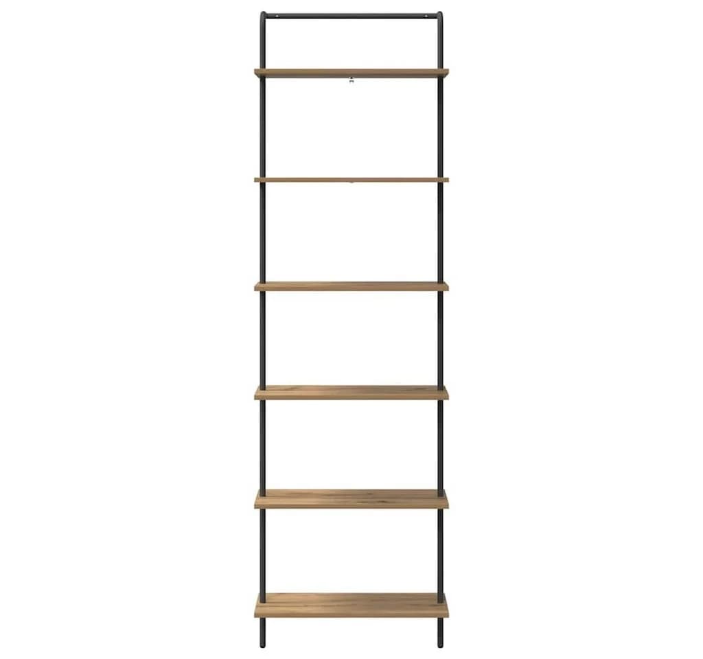 vidaXL Bücherregal Artisan-Eiche Schwarz Stahl 6 Regale Modern - Bild 5