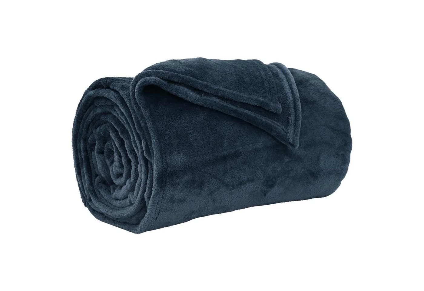vidaXL Bettüberwurf Wohndecke Marineblau Fleece - Bild 2