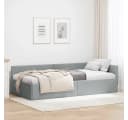 vidaXL Eckbettgestell Hellgrau 90x200 cm Samt Bild 1