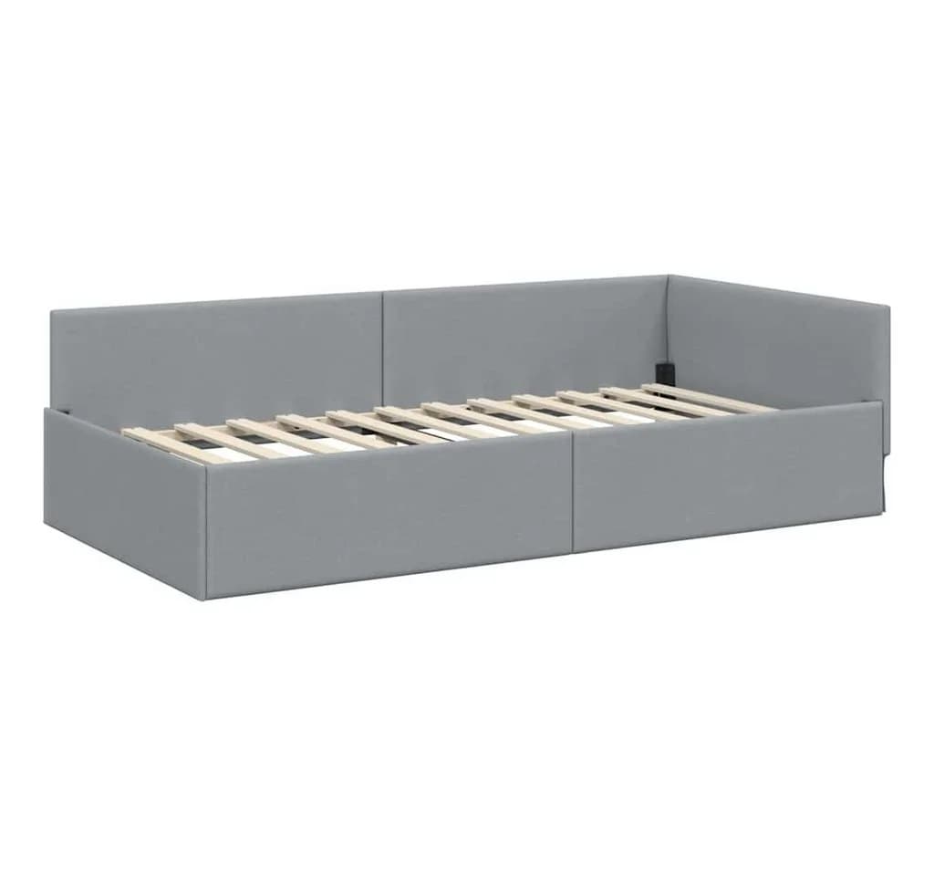 vidaXL Eckbettgestell Hellgrau 90x200 cm Samt - Bild 4