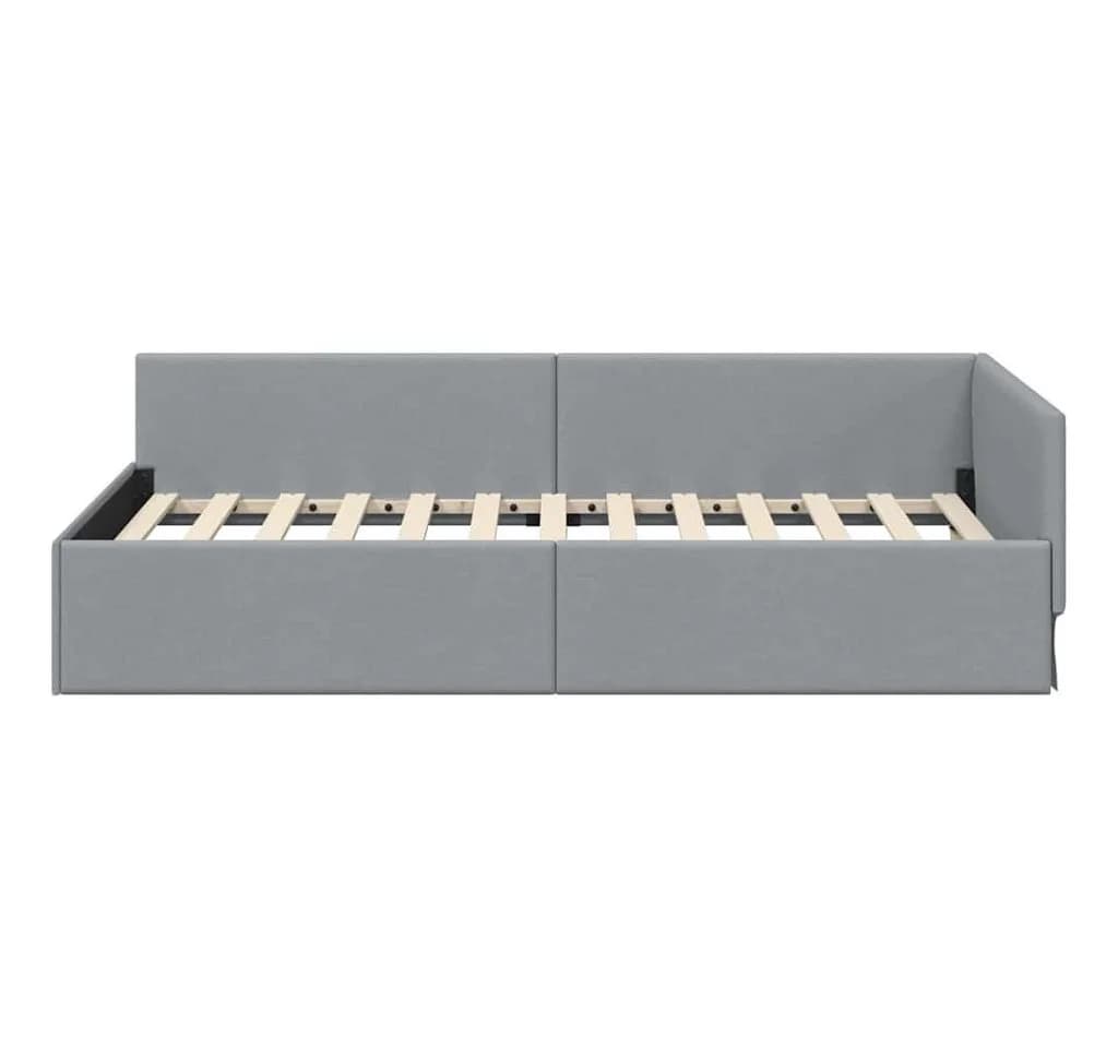 vidaXL Eckbettgestell Hellgrau 90x200 cm Samt - Bild 5