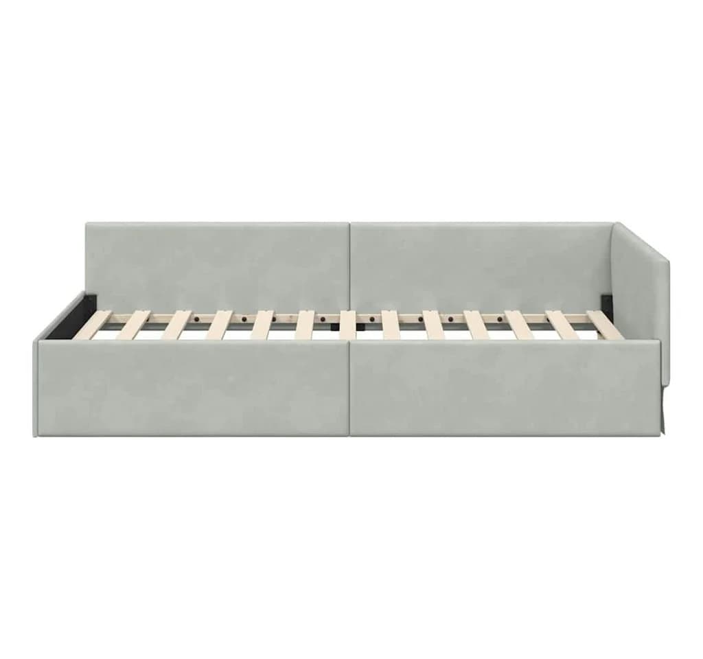 vidaXL Eckbettgestell Hellgrau 80x200cm Samt - Bild 5
