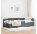 vidaXL Eckbettgestell Dunkelgrau 80x200 cm Bild 1