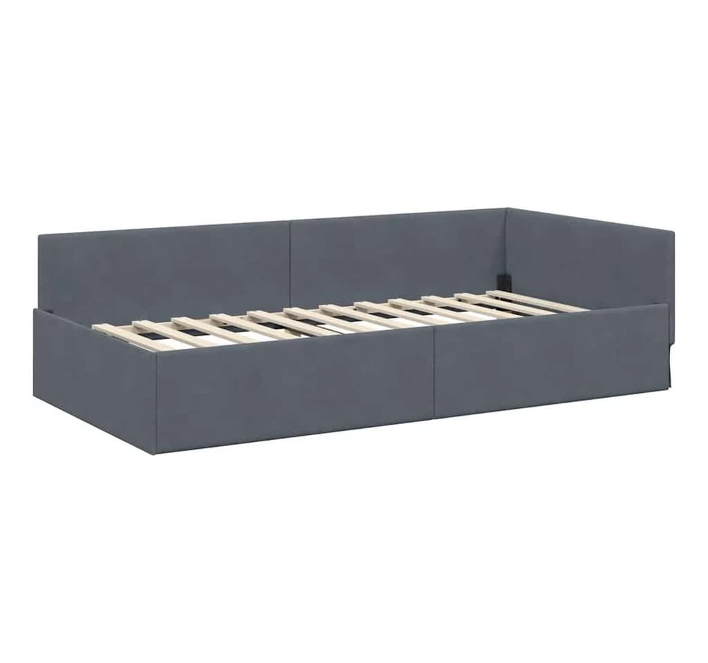 vidaXL Eckbettgestell Dunkelgrau 80x200 cm - Bild 4