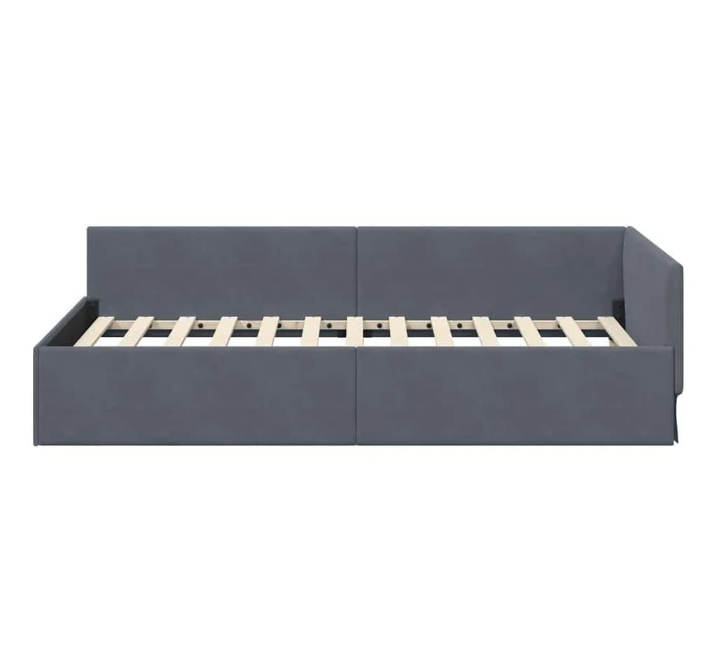 vidaXL Eckbettgestell Dunkelgrau 80x200 cm - Bild 5