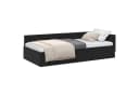 vidaXL Eckbettgestell Schwarz Polyester und Sperrholz Bild 2