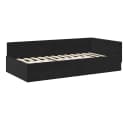 vidaXL Eckbettgestell Schwarz Polyester und Sperrholz Bild 4