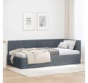 vidaXL Eckbettgestell Dunkelgrau 100x200 cm Samt Bild 1