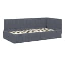 vidaXL Eckbettgestell Dunkelgrau 100x200 cm Samt Bild 4
